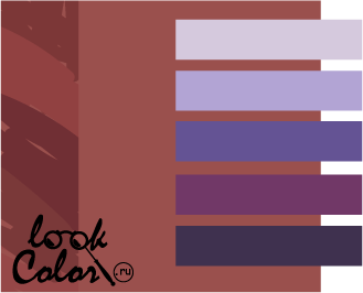 Сочетание коричневого цвета с оттенками фиолетового