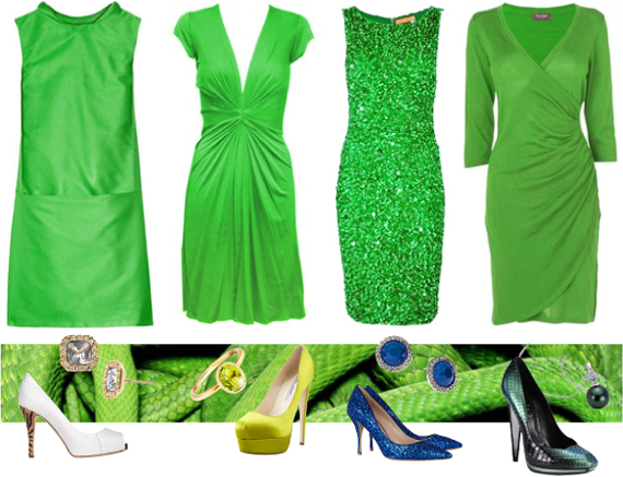 Зеленое платье на новый год 2013