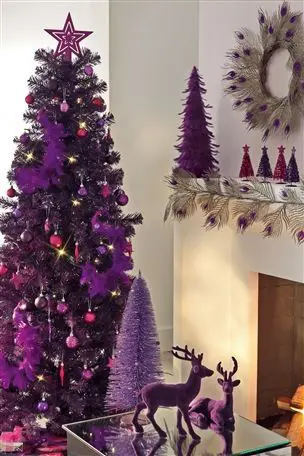 Фиолетовые новогодние ёлки