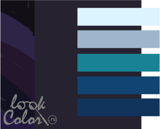 сочетание фиолетово-черного цвета с синим