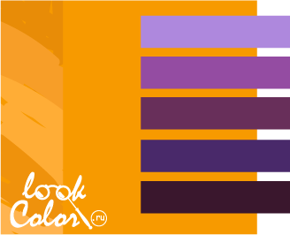 Желто-оранжевый сочеается с фиолетовым