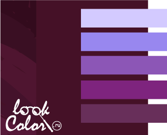 Сочетание брусничного цвета с фиолетовым
