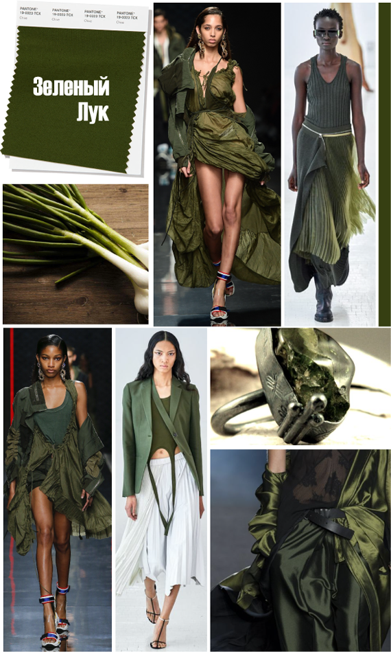 Модный темно-зеленый цвет PANTONE 19-0323 Chive Зеленый Лук