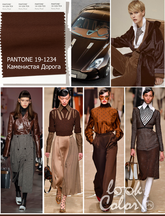 Модный темно-коричневый PANTONE 19-1234 Каменистая Дорога Rocky Road