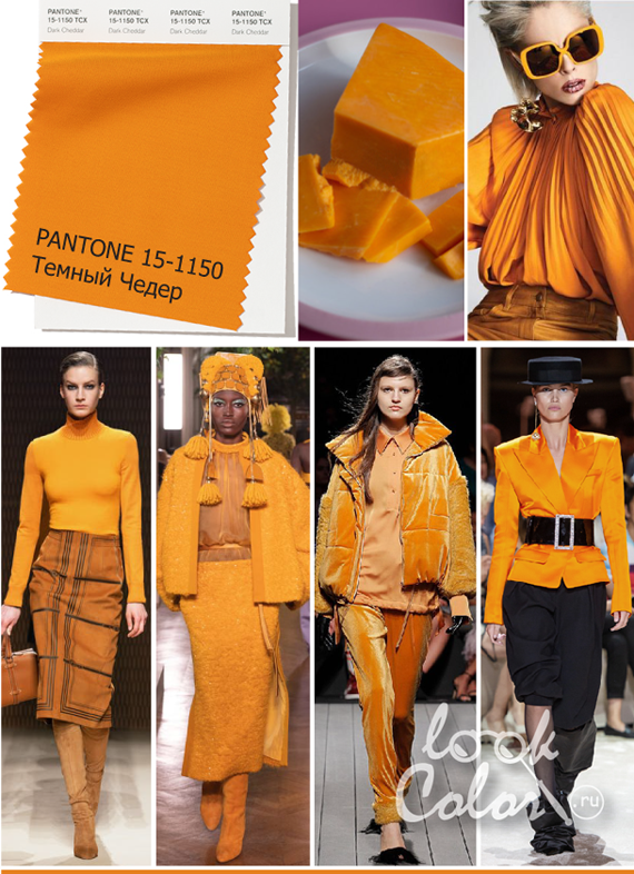 Модный желто-оранжевый PANTONE 15-1150 Темный Чедер Dark Cheddar