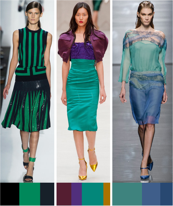 Изумрудный - модный цвет одежды 2013, сочетание