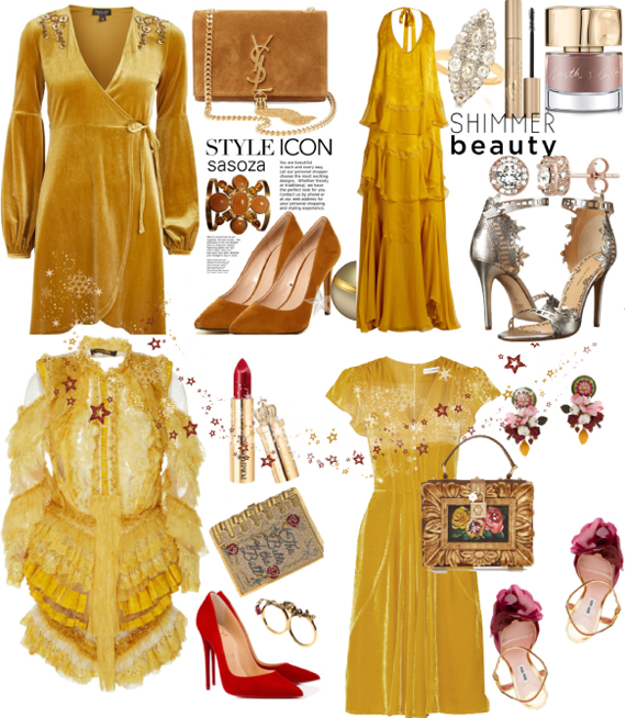желтые вечерние платья 2018