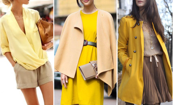 Сочетание желтого цвета в одежде