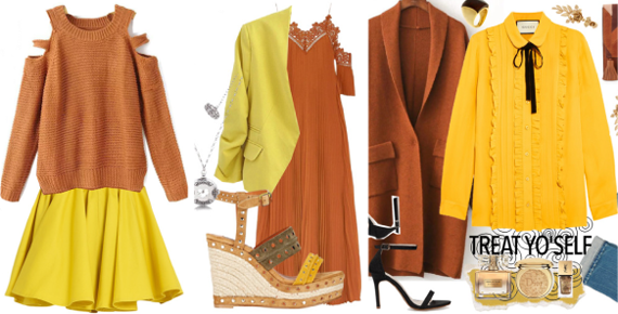 сочетание оранжевого и желтого в одежде