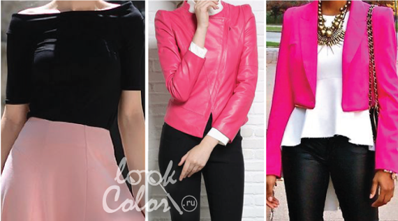 сочетание черного и розового цвета в одежде 1