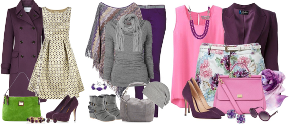 Сочетание фиолетового цвета в одежде