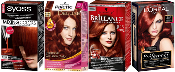 темно-медный или медно-красный цвет волос краска