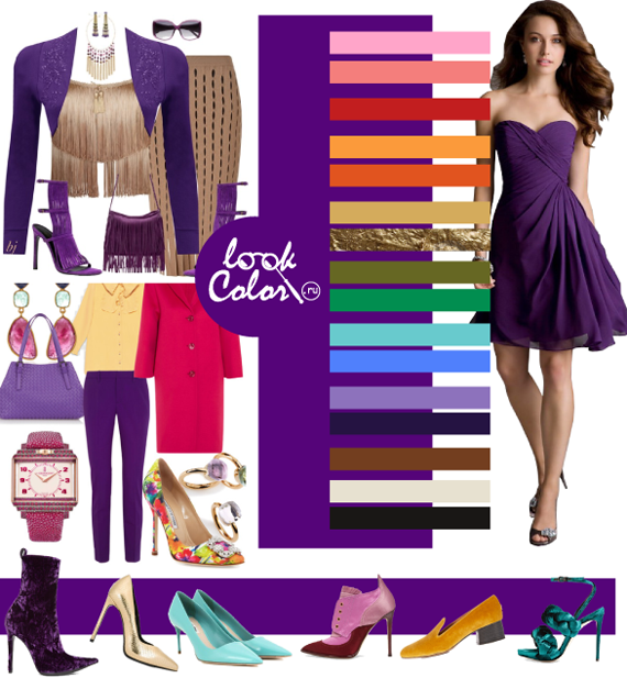 Сочетание фиолетово-пурпурного в одежде