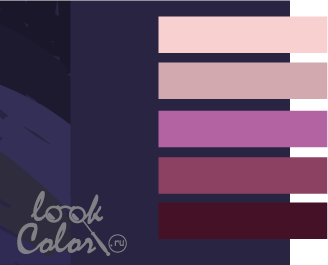 сочетание темно-фиолетового цвета с розовым