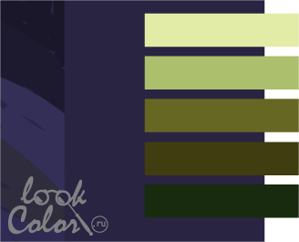 сочетание темно-фиолетового цвета с зеленым