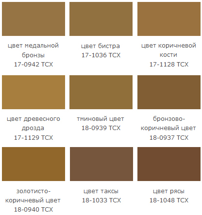 Золотисто-коричневый цвет и его сочетание