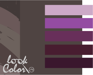 Сочетание серо-коричневого цвета (тауп) с фиолетовым