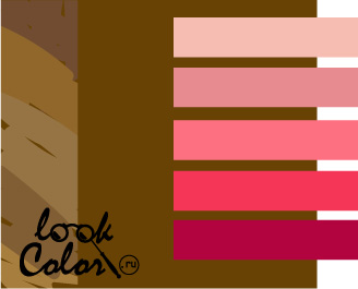 Золотисто-коричневый сочетается с розовым