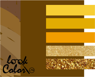 Золотисто-коричневый сочетается с желтым