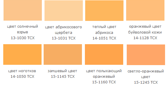 Оттенки светло-оранжевого цвета