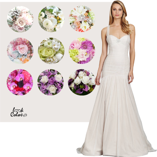 Свадебные букеты фото, сочетание с цветом айвори