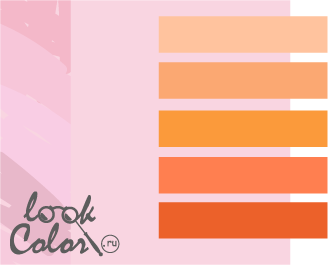 сочетание нежно-розового и оранжевого