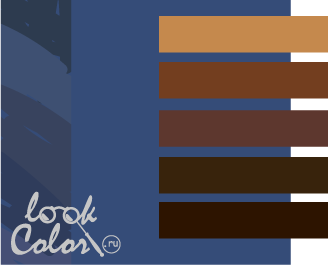 Сочетание серо-синего и коричневого