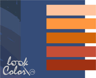 Сочетание серо-синего и оранжевого