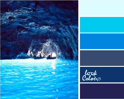 Сочетание с сине-голубым цветом