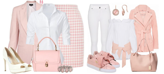 Белый и розовый в одежде