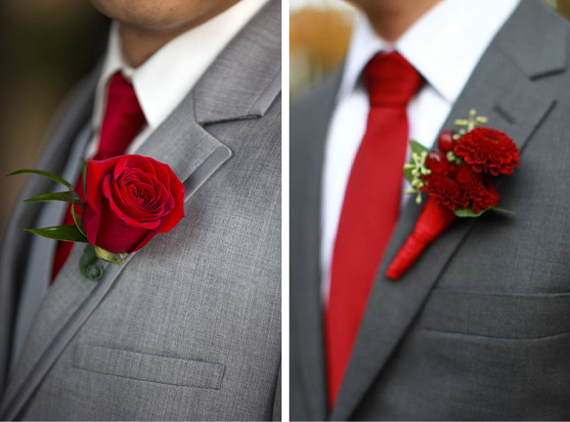 Сочетание красного и серого в свадебной тематике