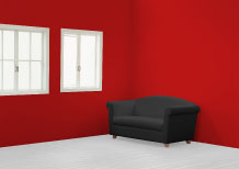Красно черно белый интерьер фото