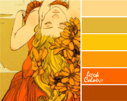 Девушка – солнце: сочетание желтого и оранжевого