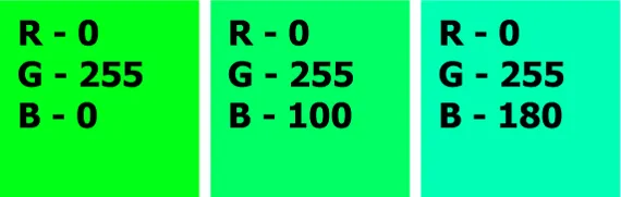 зеленый цвет в моделе RGB