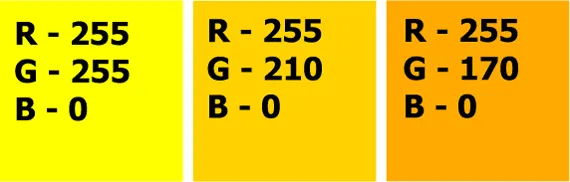 желтый цвет в моделе RGB