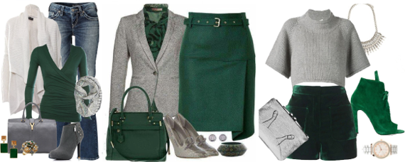 Сочетание темно-зеленого цвета в одежде